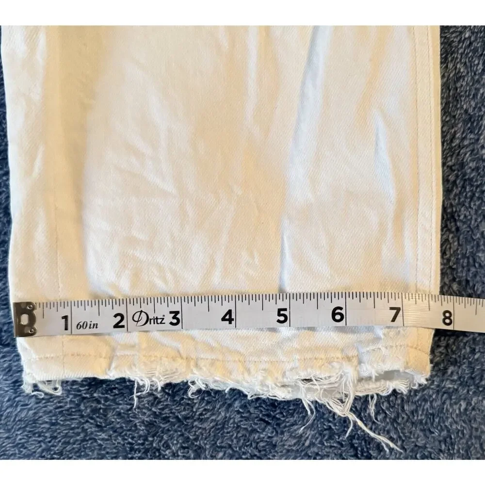 Agolde Jeans Sz‎ 27 90's Mid Rise Loose Fit Vanish White Distressed Thrashed - Picture 15 of 16